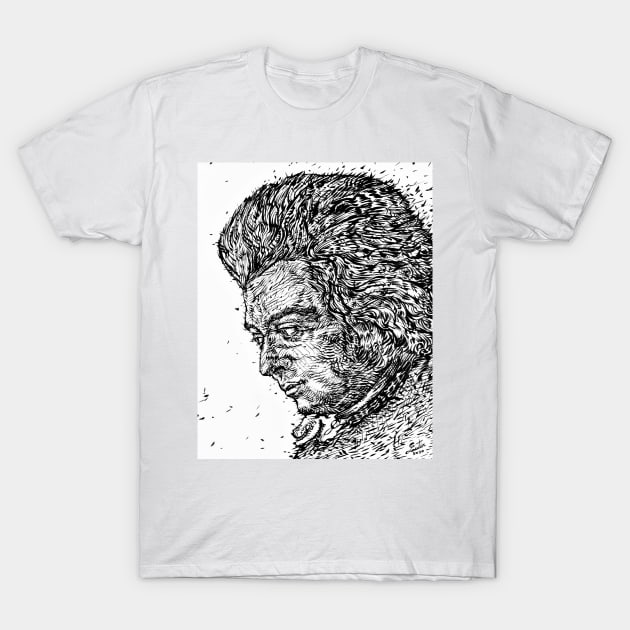 WOLFGANG AMADEUS MOZART ink portrait.1 T-Shirt by lautir